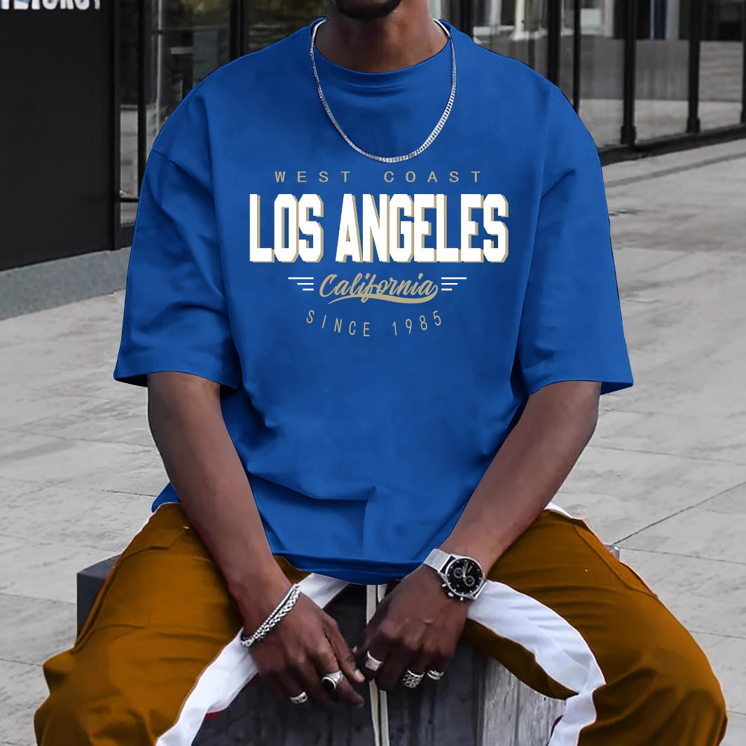 Men's Fashion Casual All-match Round Neck Printed Short Sleeve