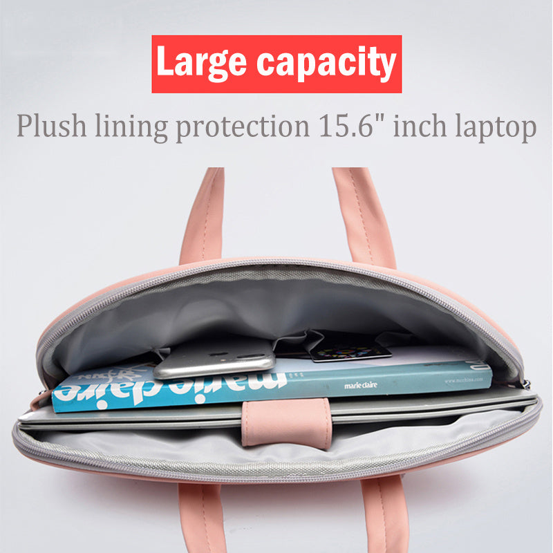 PU Leather Women Laptop Bag Notebook Carrying Case Briefcase For Macbook Air 13.3 14 15.6 Inch Men Handbags Shoulder Mouse Bag null