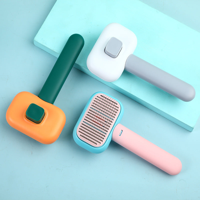 Nouvelle brosse pour animaux de compagnie (chat, chien), brosse de massage, brosse démêlante, outil de toilettage et de nettoyage, peigne en acier inoxydable