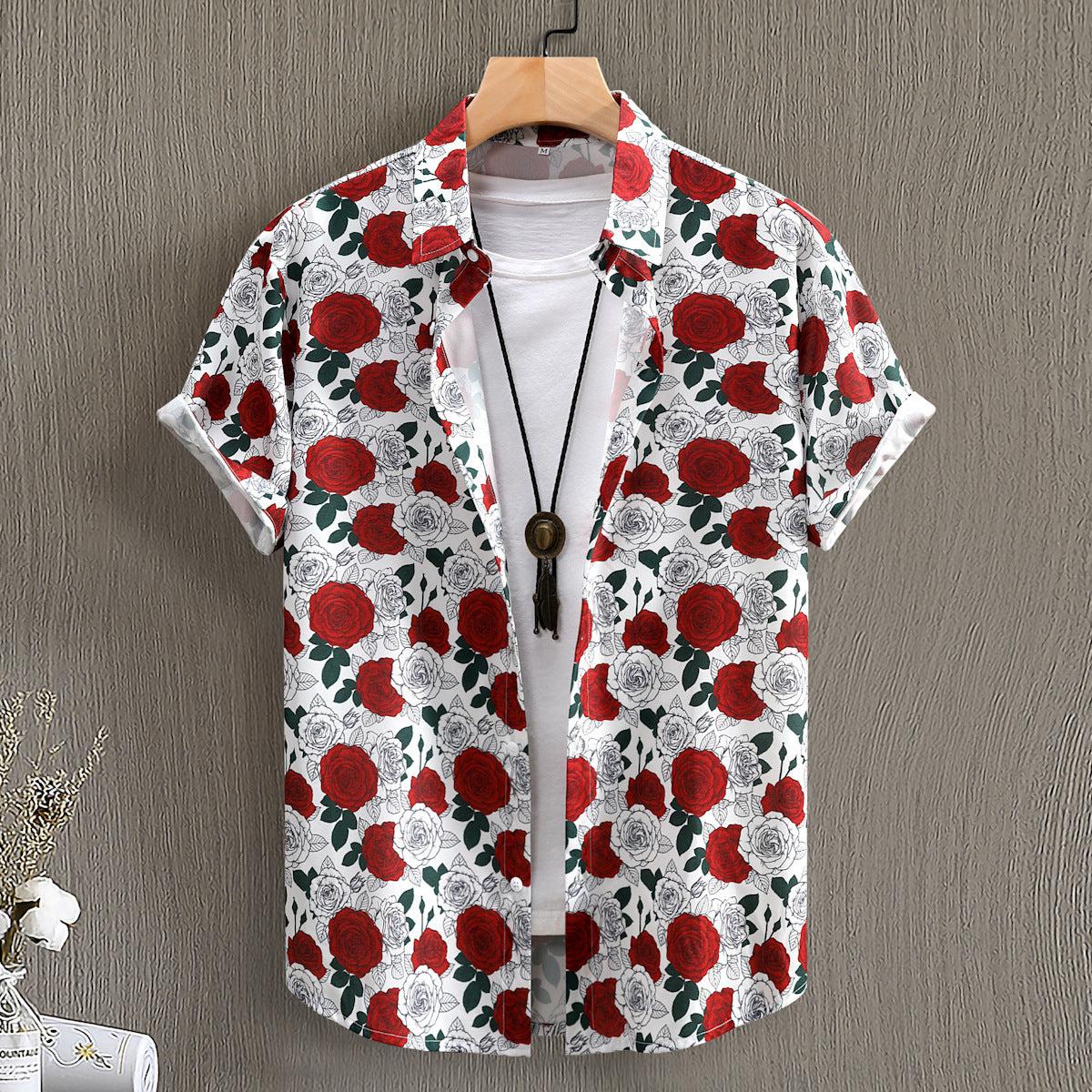 Mens Digital-Print Short-Sleeve Shirt