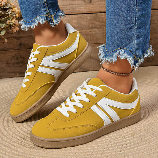 Lace-up Round Toe Flats Shoes Fashion Sports Slip On Casual Shoes For Women null