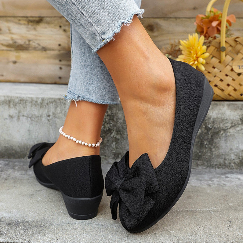 New Bowknot Flats Shoes Fashion Casual Round Toe Slip-on Shoes Loafers For Women null