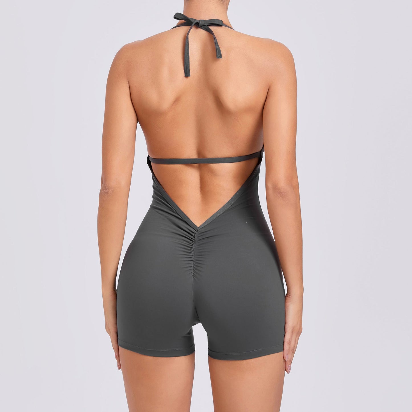 Yoga Pants Halter Neck Jumpsuit Beauty Back Shorts High Elastic One-piece Fitness For Womens Clothing null