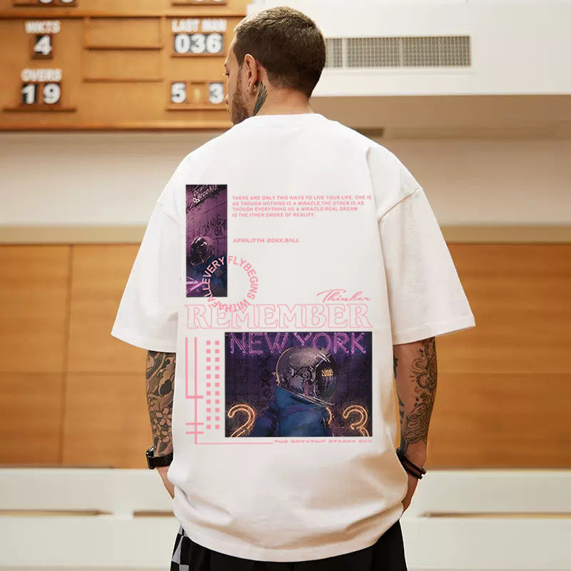 Polyester Printed Short Sleeve Men's Plus Size