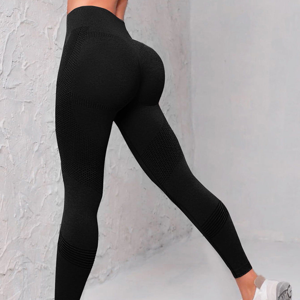 High Waist Seamless Yoga Pants Women's Solid Color Dot Striped Print Butt Lifting Leggings Fitness Running Sport Gym Legging Outfits null