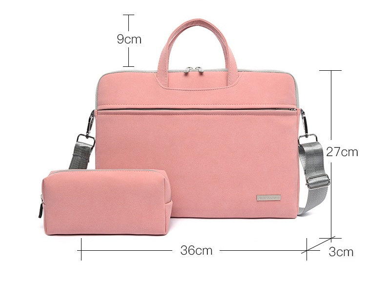 PU Leather Women Laptop Bag Notebook Carrying Case Briefcase For Macbook Air 13.3 14 15.6 Inch Men Handbags Shoulder Mouse Bag null