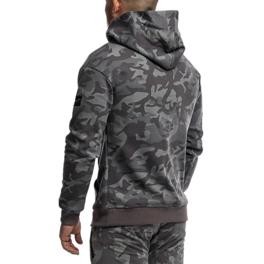 Men's Camouflage Hoodie Sportswear Gym Fitness Pullover null