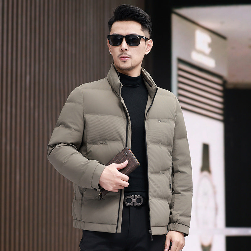White Duck Down Business Casual Thickening Warm-keeping And Cold-proof Stand Collar Coat