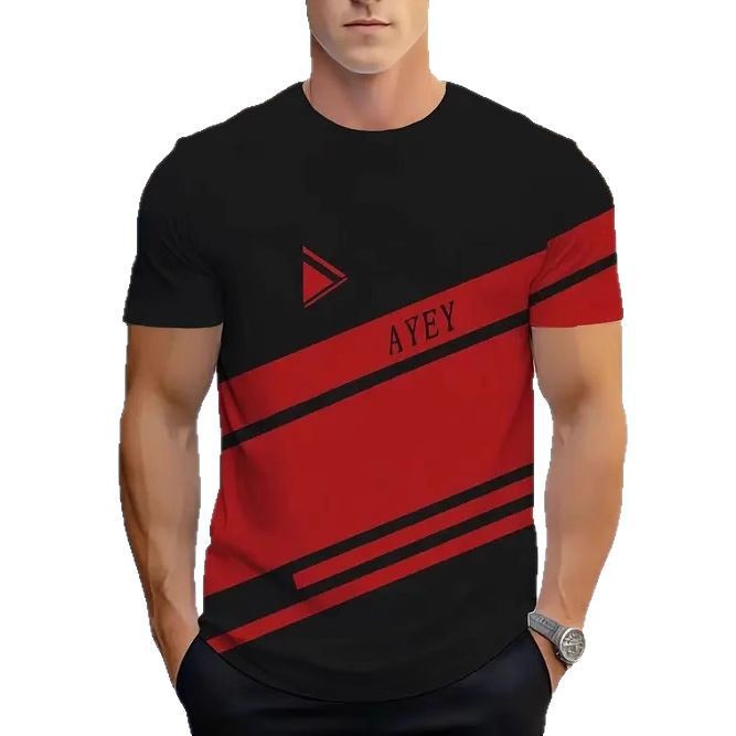 Fashionable And Minimalist Men's Crew-neck Casual Short-sleeve Shirt