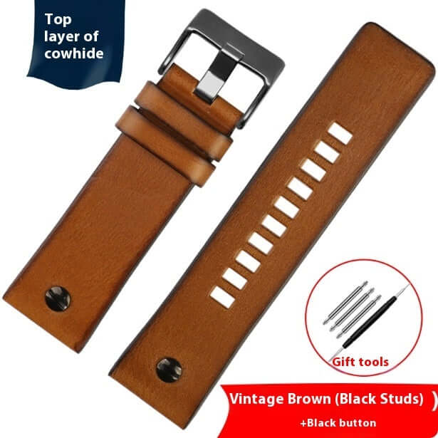Retro Leather Watch Band Men