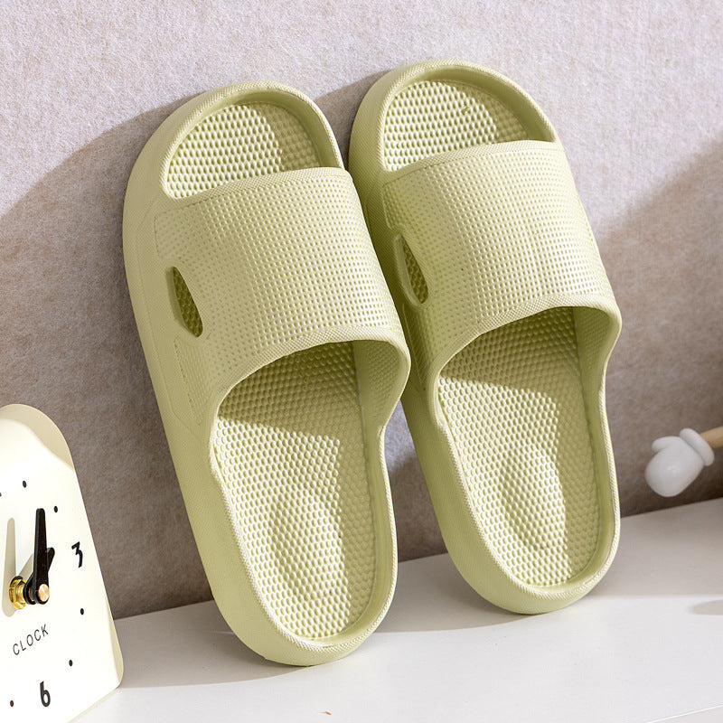 Solid Color Thick Bottom Home Slippers Summer Non-slip Floor Bathroom Slipper Women Men Couples Shoes null