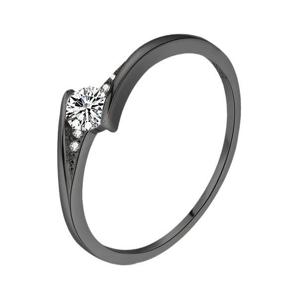 Bague de fiançailles ronde en alliage doré pour homme