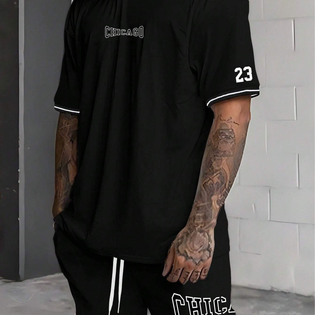 Short-sleeved T-shirt Suit Men's Summer New Fashion Trendy