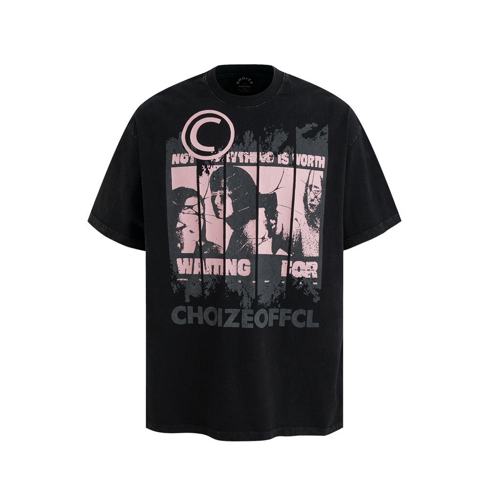 Pure Cotton Casual Printed Short T-shirt