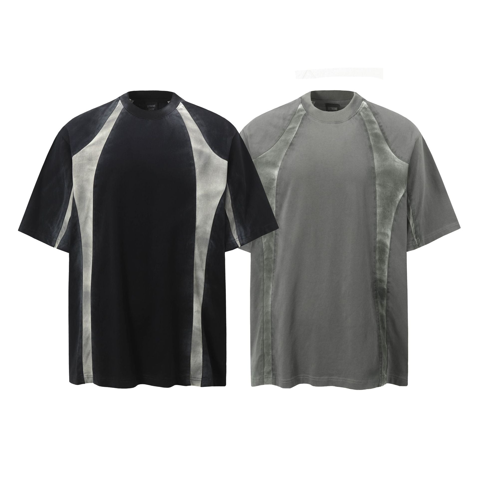 American Street Fashion Simple Stitching Loose Short Sleeve T-shirt