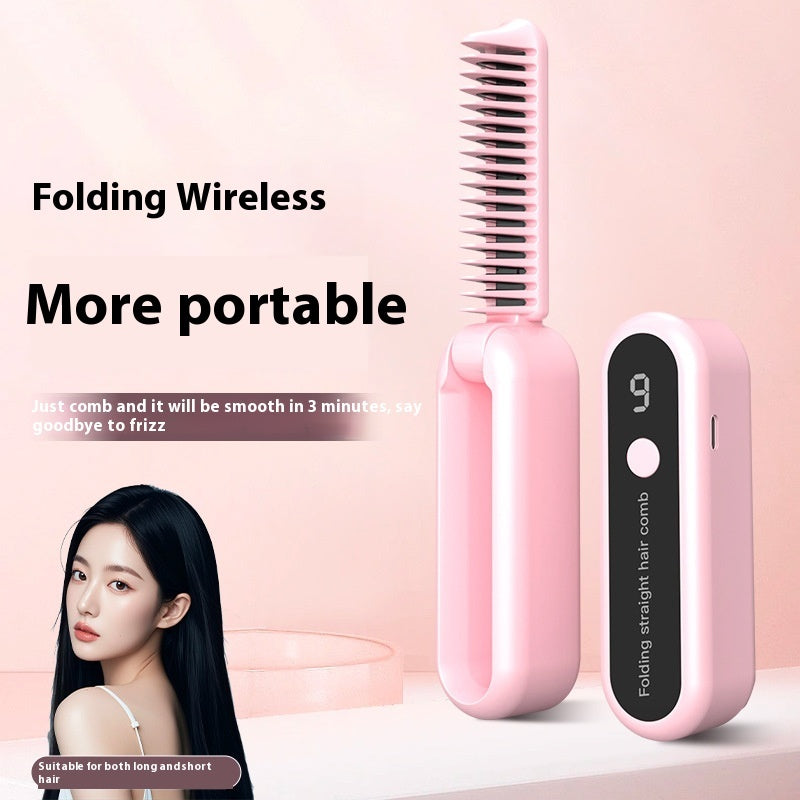 Straight Comb Wireless Charging Portable Negative Ion Hair Straightener null