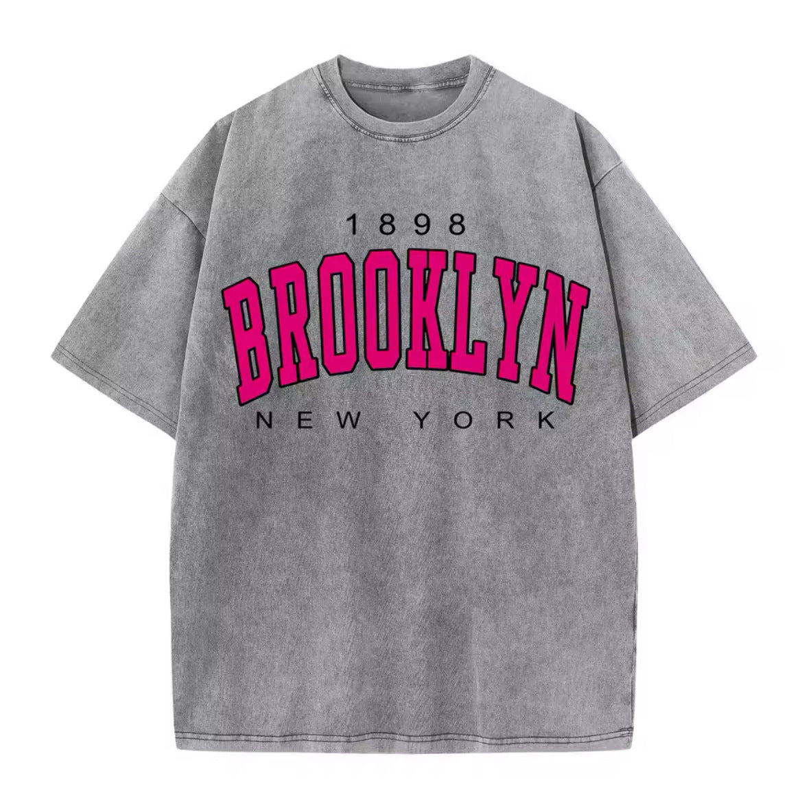 Cotton Distressed Short-sleeved T-shirt Batik Washed