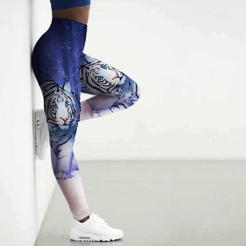 Printed Animal Bodysuit Yoga Pants Gym Wear null