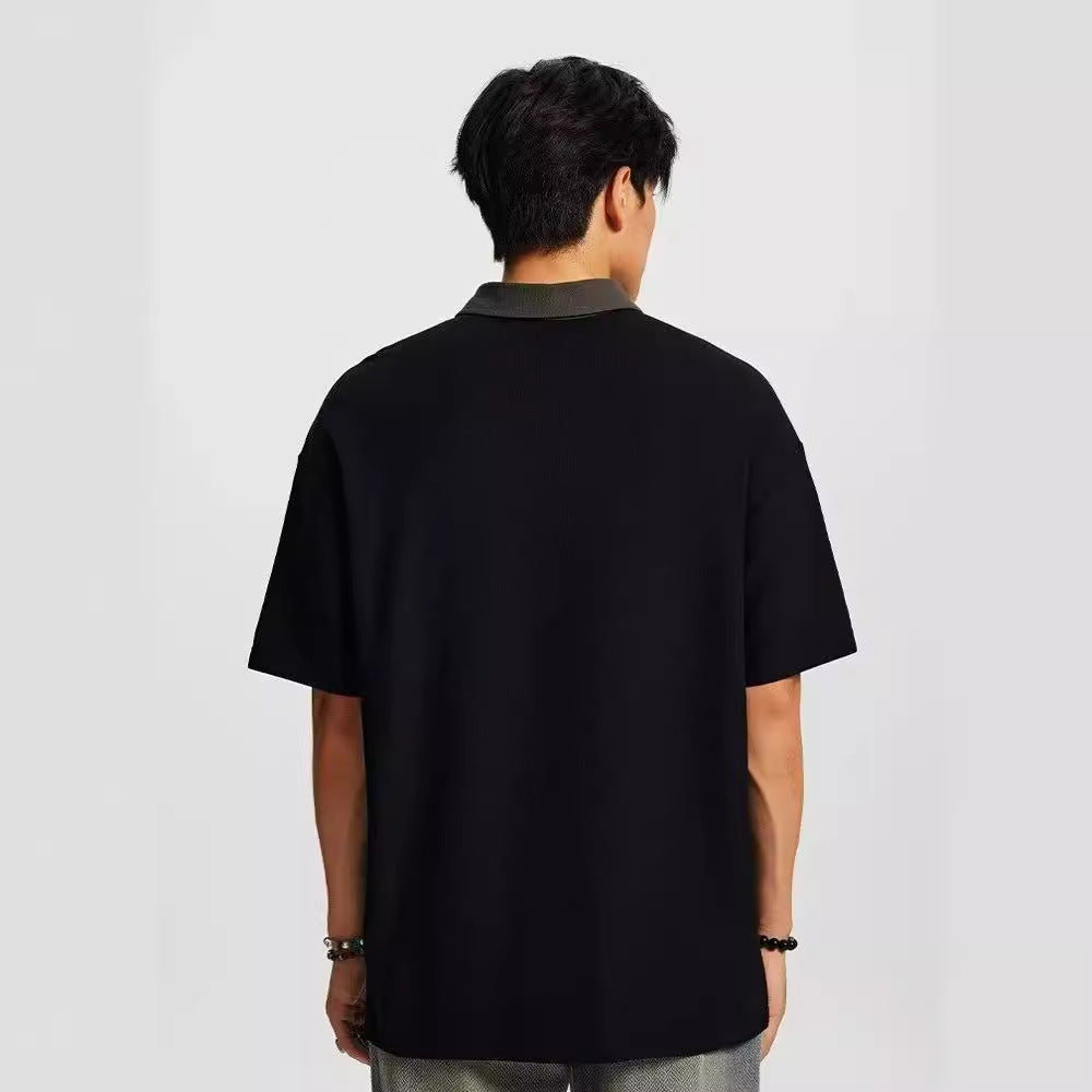 American Solid Color T-shirt Men's Casual Top