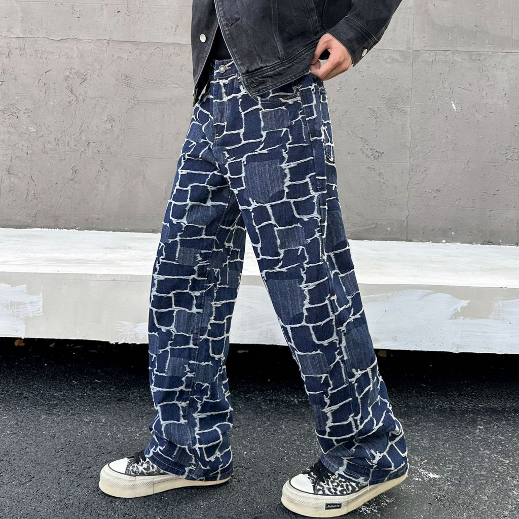 Loose Wide Leg Straight Jeans Men's And Women's Casual Design Sense