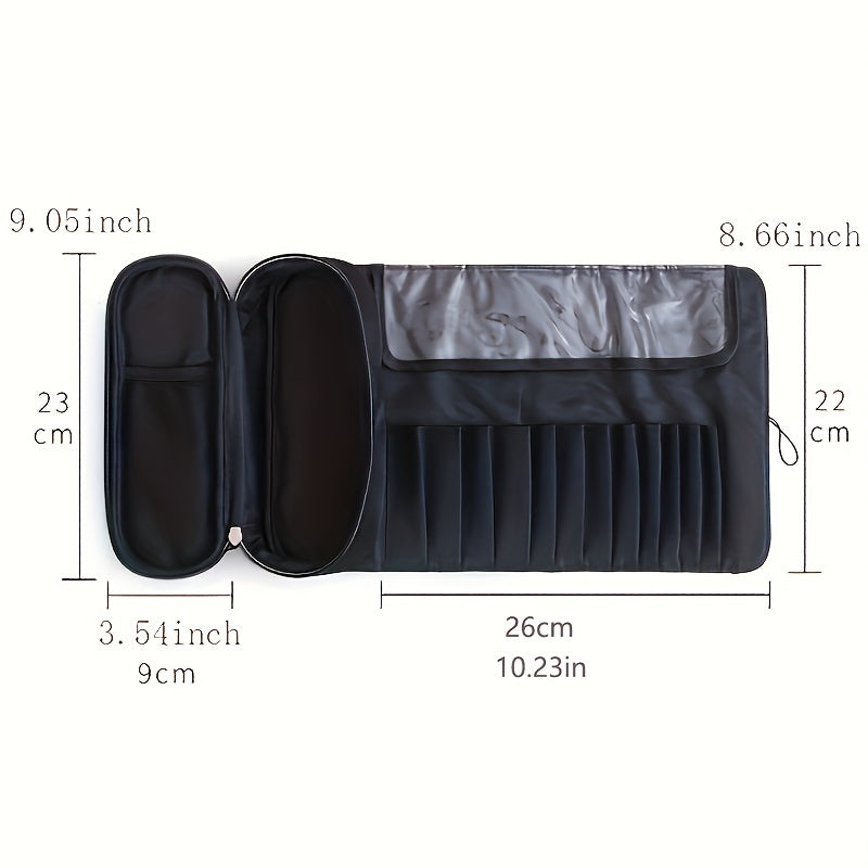 [Makeup Brush Organizer Bag] Large Capacity Makeup Brush Organizer Bag - Multi-Functional Korean Style Portable Cosmetic Pouch for Students