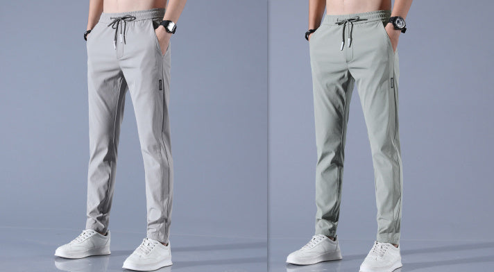 Summer Ice Silk Men's Stretch Breathable Straight Sports Trousers null