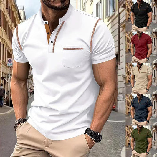 Short-sleeved Polo Shirt Summer Casual Quick-dry Tops Men Clothing null