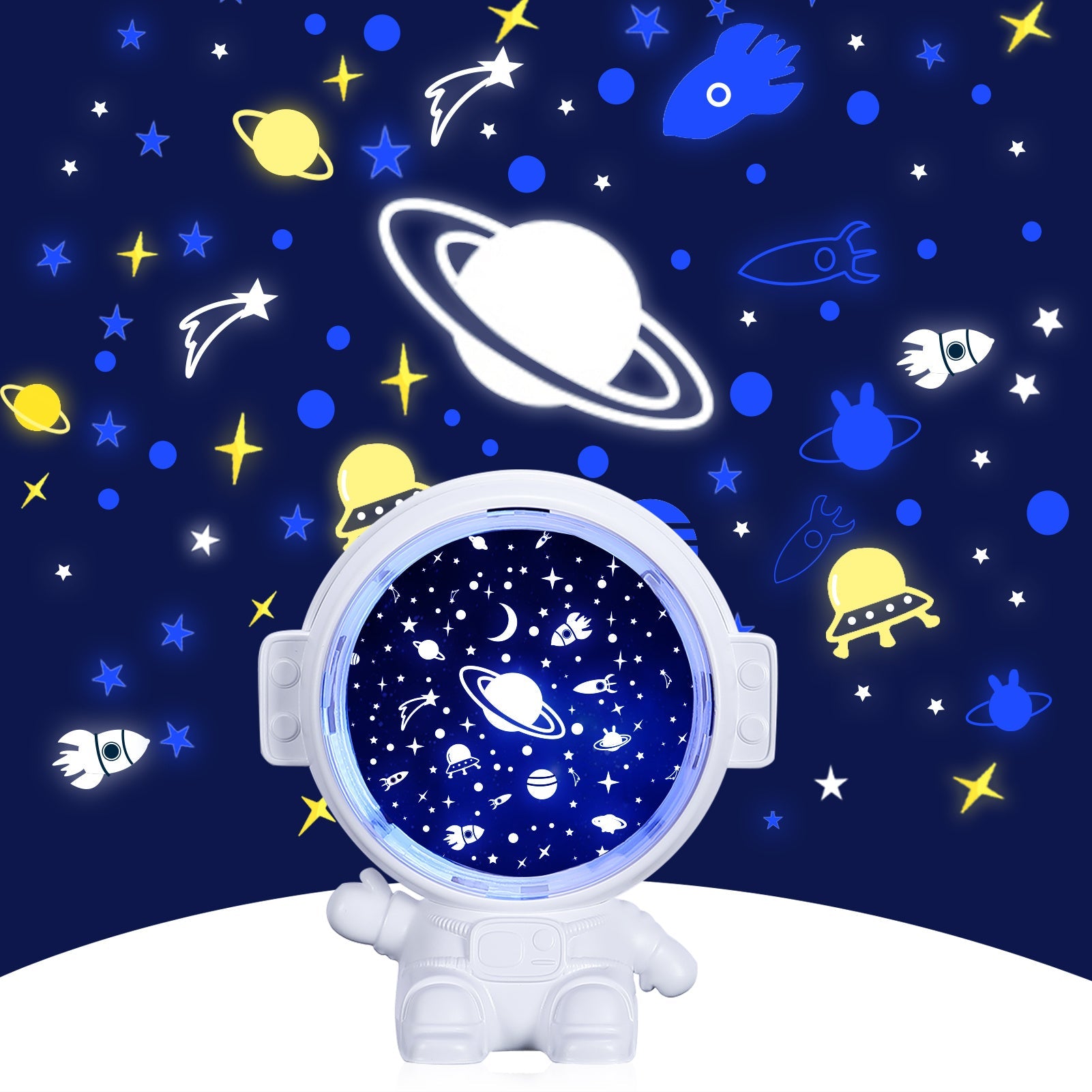 Galaxy Star Projector Starry Sky Night Light Astronaut Lamp Room Decr Gift Child Kids Baby Christmas Spaceman Projection null