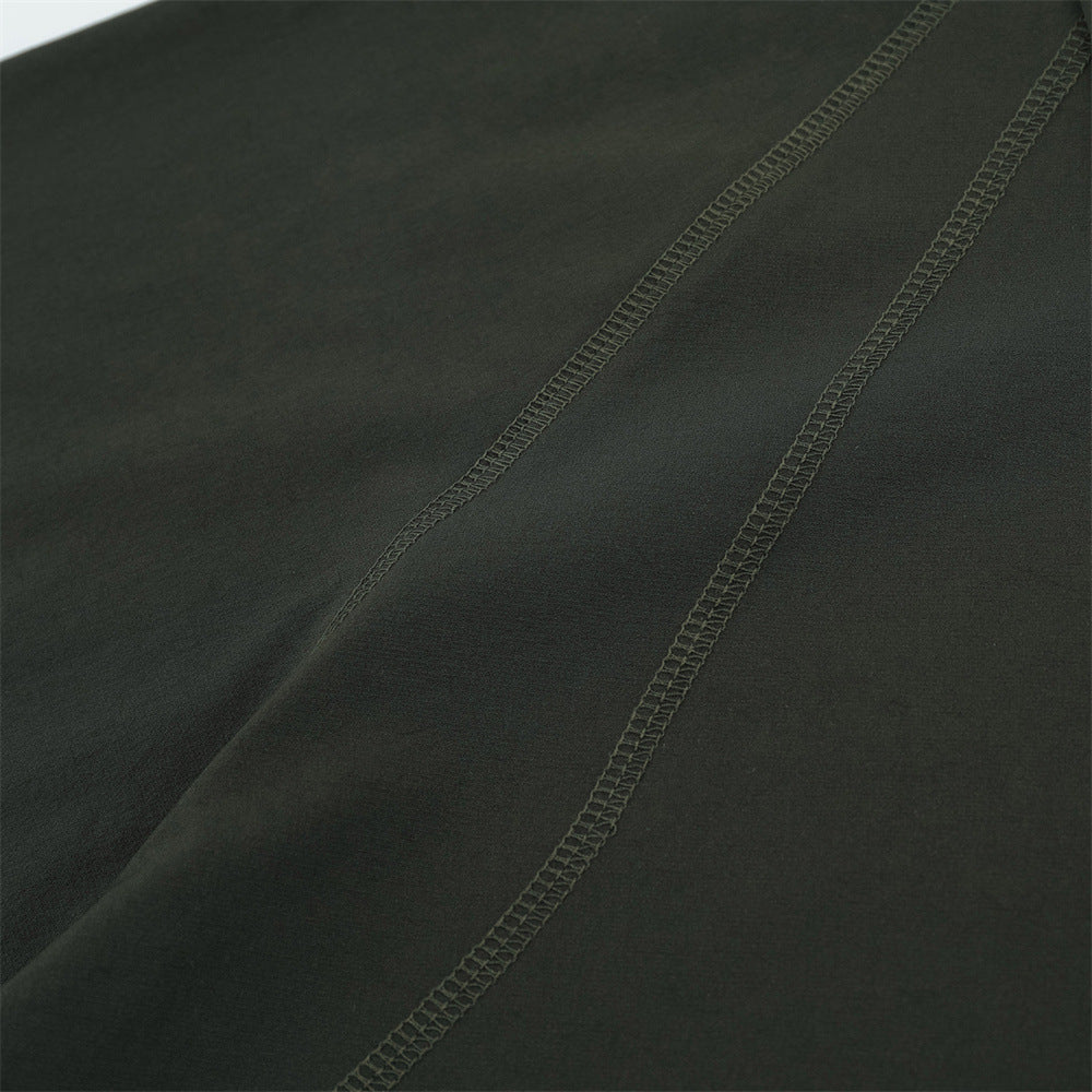 Men's Sports Topstitching Half Zipper And Lapel Short Sleeve