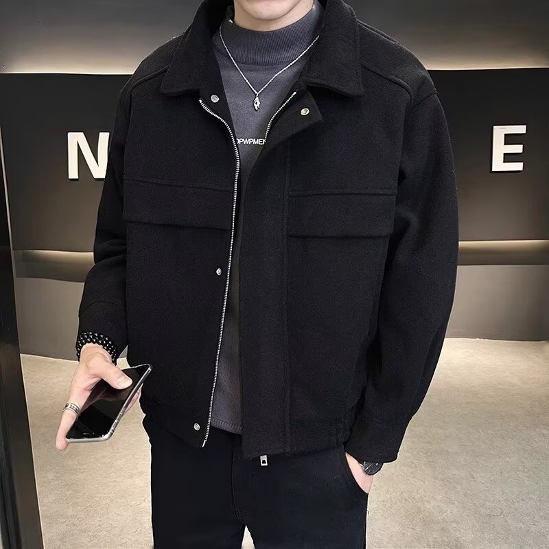 Men's Fashion Casual Short Wool Coat