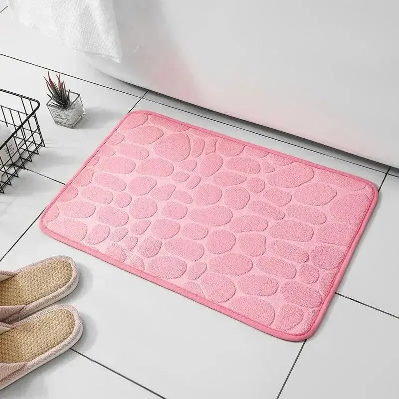 1pc embossed fiber carpet, bathroom living room anti slip mat, pebble floor mat, household items pink 1pc embossed fiber carpet, bathroom living room anti slip mat, pebble floor mat, household items - shop_name
