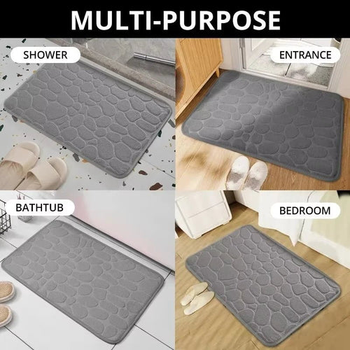 1pc Memory Foam Embossed Velvet Carpet Bathroom Living Room Non - Slip Mat Cobblestone Floor Mat Home Furnishings blue 1pc Memory Foam Embossed Velvet Carpet Bathroom Living Room Non - Slip Mat Cobblestone Floor Mat Home Furnishings - shop_name