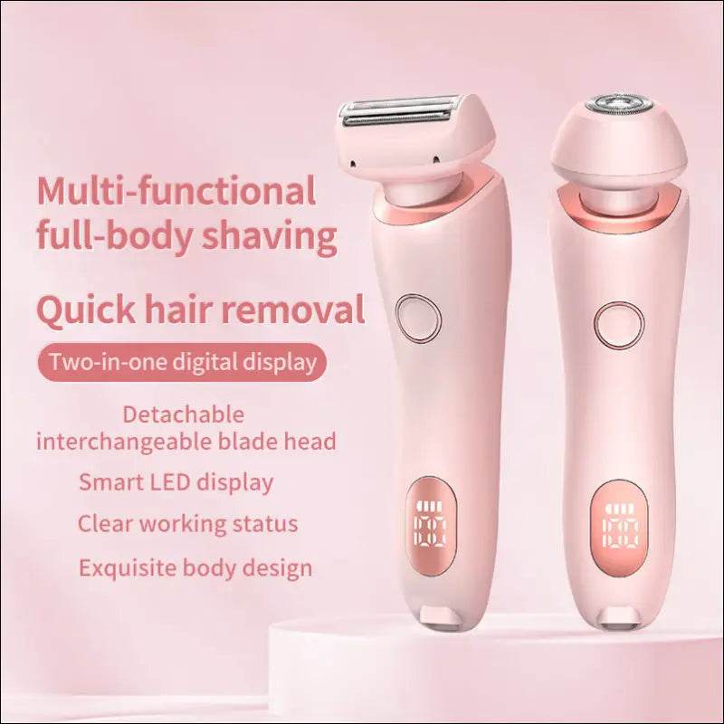 2 In 1 Hair Removal Epilator USB Rechargeable Trimmer Women Body Razor Face Leg Armpit Bikini Hand Pubic Shaver Hair Remover - Update Avenue 