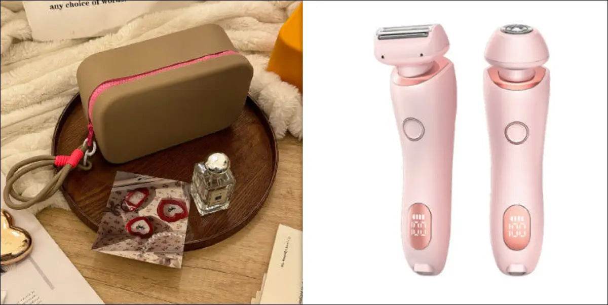 2 In 1 Hair Removal Epilator USB Rechargeable Trimmer Women Body Razor Face Leg Armpit Bikini Hand Pubic Shaver Hair Remover - Update Avenue 