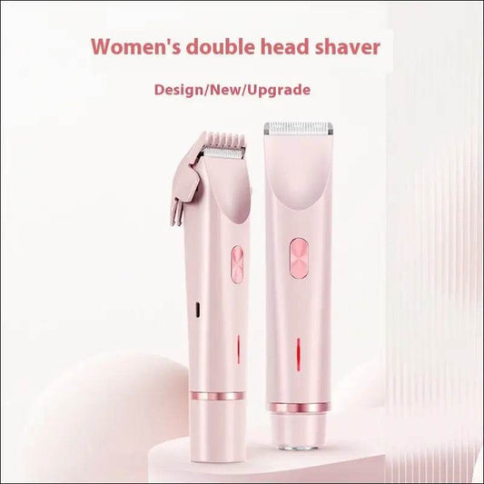 2 In 1 Hair Remover Women's Double Head Shaver Private Pubic Hair Trimmer Electric Razor Wet Dry Electric Body Hair - Update Avenue 
