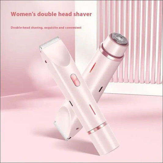 2 In 1 Hair Remover Women's Double Head Shaver Private Pubic Hair Trimmer Electric Razor Wet Dry Electric Body Hair - Update Avenue 