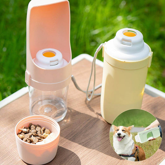 2 In 1 Travel Dog Water Bottle Pet Water Dispenser Feeder Drinking Feeder Dog Outing Water Feeder Pets Outdoor Portable Cup Pet Products - Update Avenue 