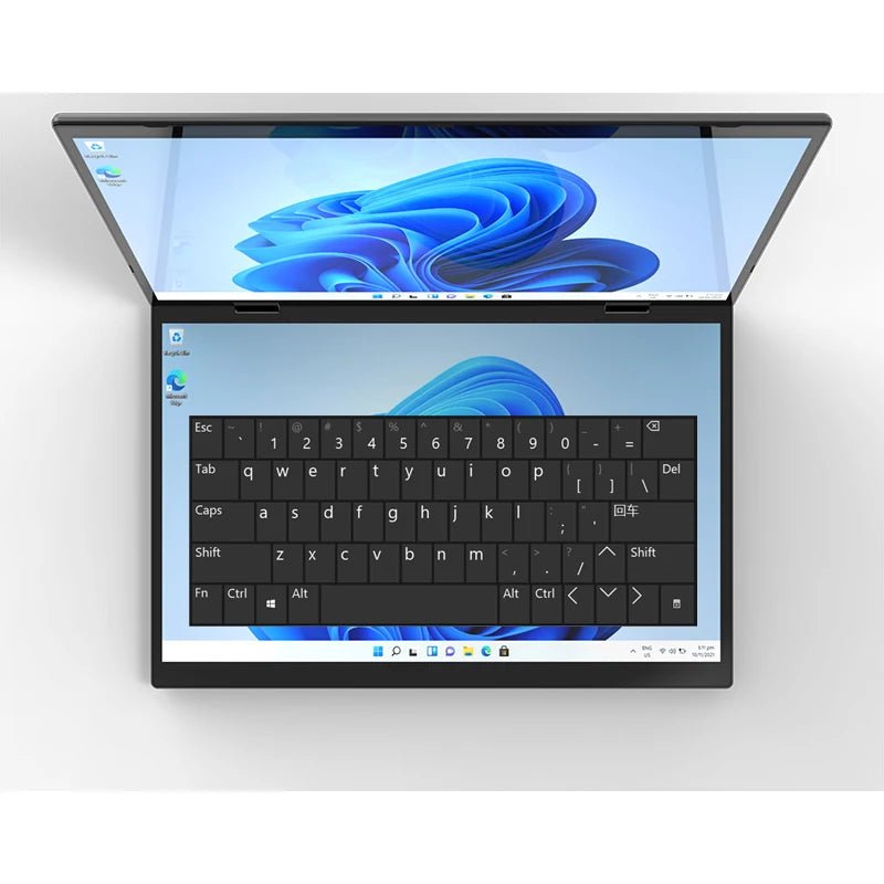 2025 New 14+14 Inch Yoga Dual Screen Touch Laptop 360° Rotatable Intel N95 16GB RAM 512GB SSD Win 11 Business Notebook PC Gray 2025 New 14+14 Inch Yoga Dual Screen Touch Laptop 360° Rotatable Intel N95 16GB RAM 512GB SSD Win 11 Business Notebook PC - shop_name