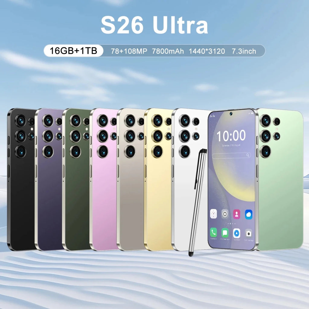 2025 New Original S26 Ultra Smartphones 16GB+1TB 5G Dual SIM Mobile Phone Face Unlock Android 14 5G 4K Resolution Deca Core CPU Black 2025 New Original S26 Ultra Smartphones 16GB+1TB 5G Dual SIM Mobile Phone Face Unlock Android 14 5G 4K Resolution Deca Core CPU - shop_name