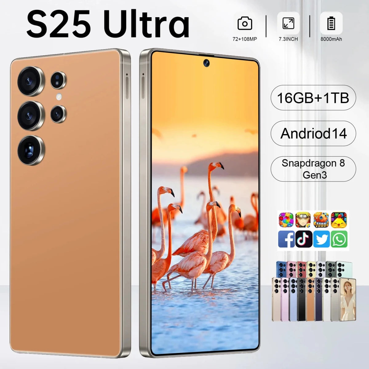 2025 S25Ultra New 5G Gaming Smart Phone Cross - Border Design Quad Core Dual SIM HD Display 108MP MTK Processor Facial Recognition White 2025 S25Ultra New 5G Gaming Smart Phone Cross - Border Design Quad Core Dual SIM HD Display 108MP MTK Processor Facial Recognition - shop_name
