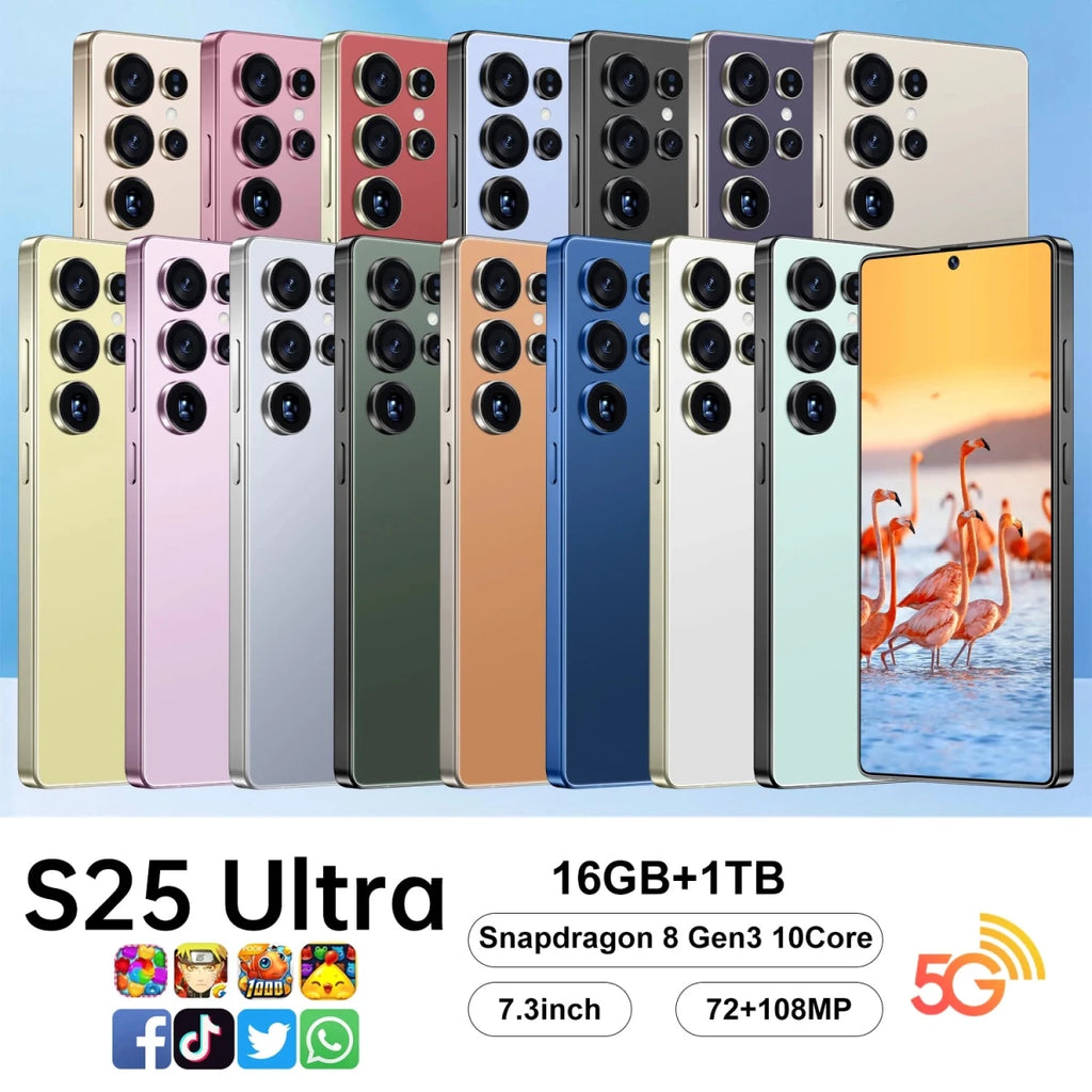 2025 S25Ultra New 5G Gaming Smart Phone Cross - Border Design Quad Core Dual SIM HD Display 108MP MTK Processor Facial Recognition White 2025 S25Ultra New 5G Gaming Smart Phone Cross - Border Design Quad Core Dual SIM HD Display 108MP MTK Processor Facial Recognition - shop_name