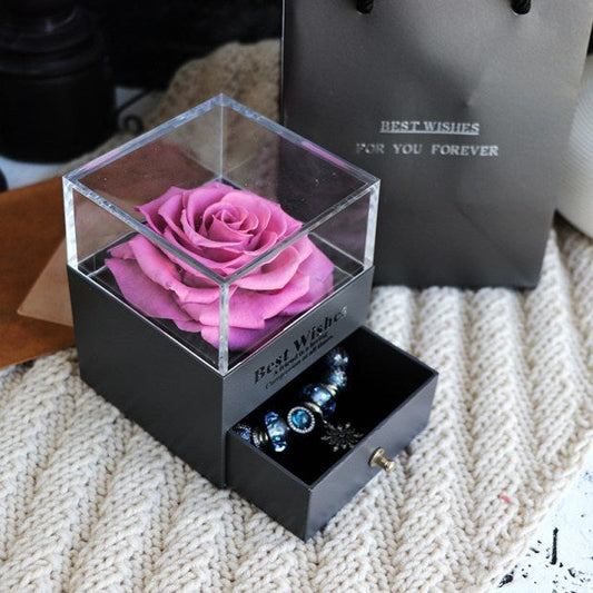 Eternal Flower Rose Jewelry Box for Birthday Presents Valentines Day Wedding Gift null