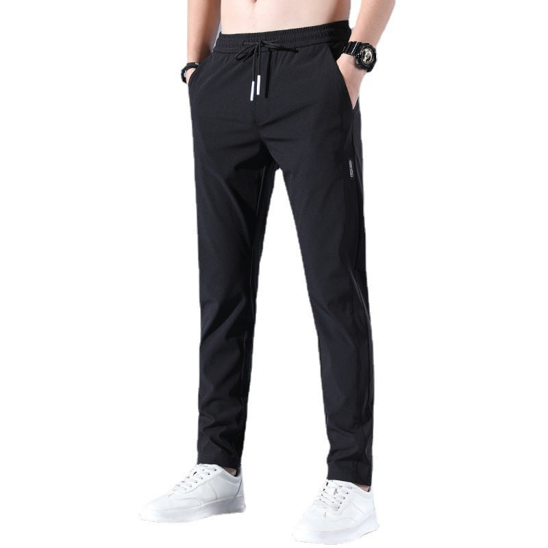 Summer Ice Silk Men's Stretch Breathable Straight Sports Trousers null