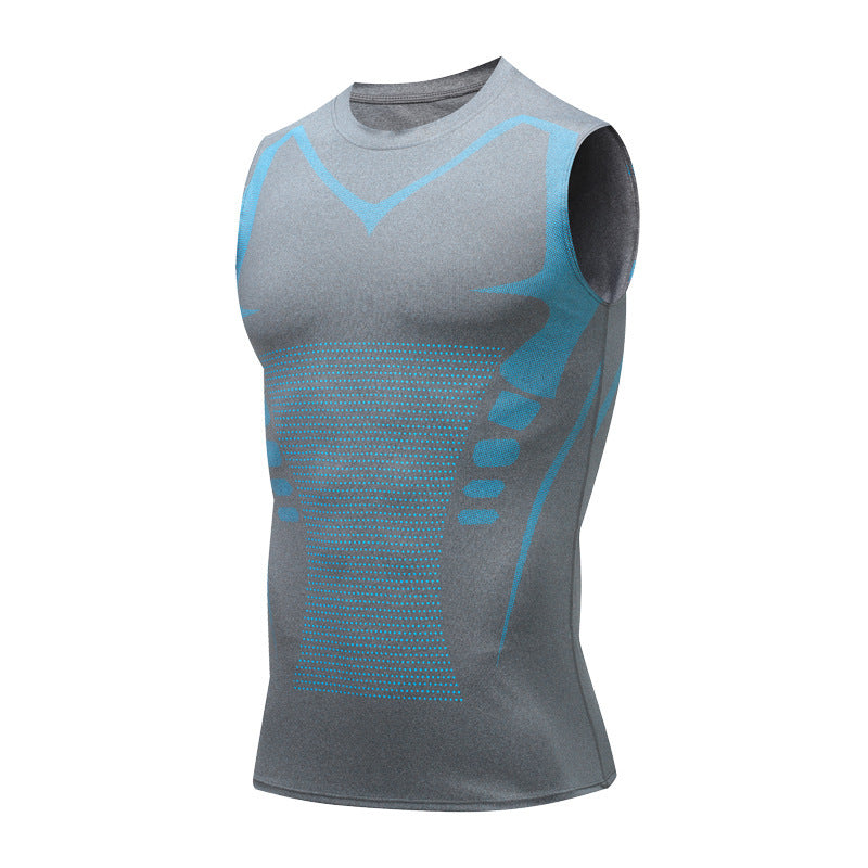 Men's Exercise Workout Quick-drying Breathable Slim Fit Tight Stretch Vest null