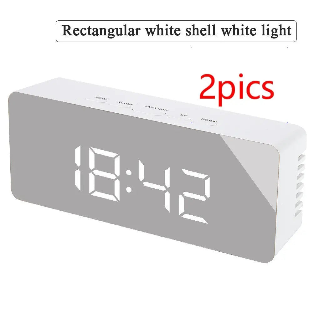 Digital LED multi-function mirror clock null