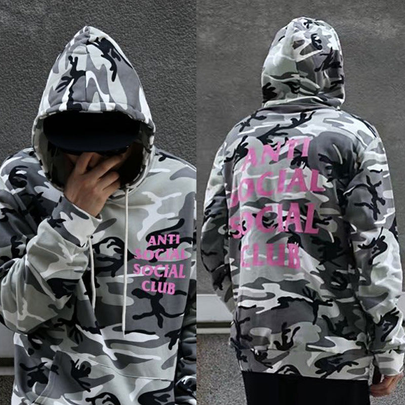 Men's Camouflage Sweater And Velvet Pullover Hoodie null