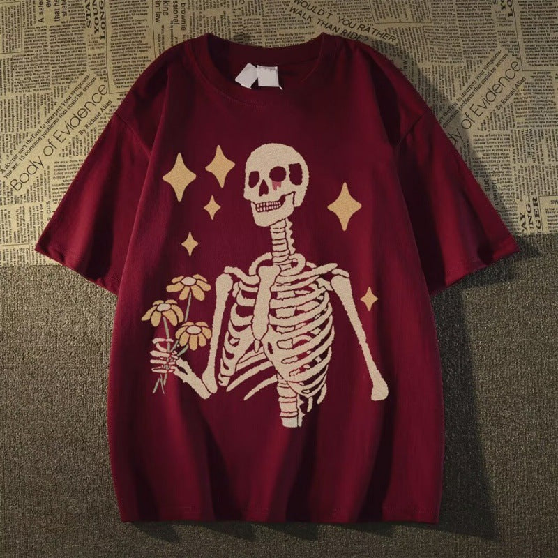 Loose Heavy Cotton Printed Western Style Top