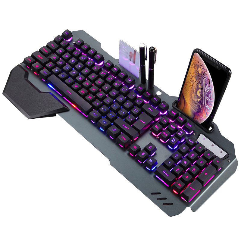 ErgonomicWired Gaming Keyboard with RGB Backlight Phone Holder null