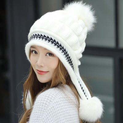 Cozy Knit Fleece-Feel Beanie With Ear Flaps & Pompom Warm Winter Hat For Women Perfect For Skiing & Outdoor Activities null