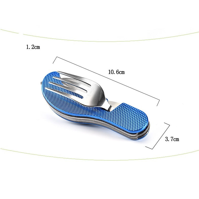 Outdoor Camping Multifunctional Dining Knife Folding Knife, Fork And Spoon null